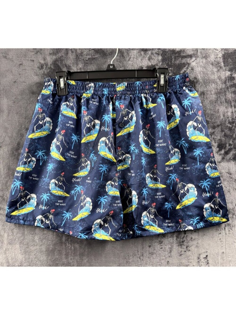 Jupiter Secret Boys Sz XL Silky Polyester Boxers/Sleep Shorts Surfing Skeletons